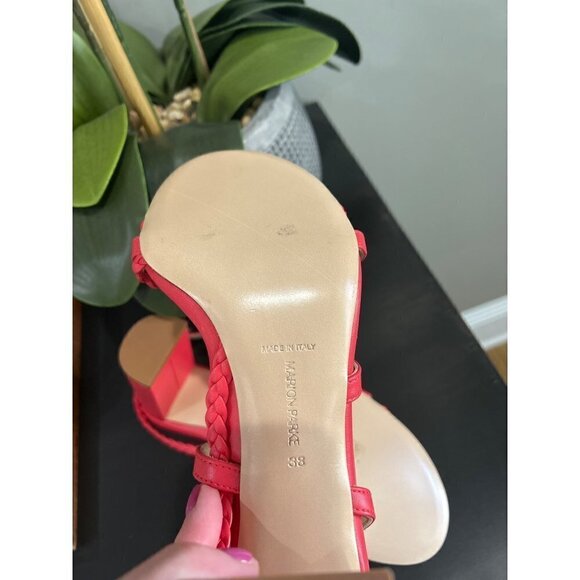 MARION PARKE Hannah 85mm Sandals Coral Orange Womens 7.5 - Picture 13 of 14
